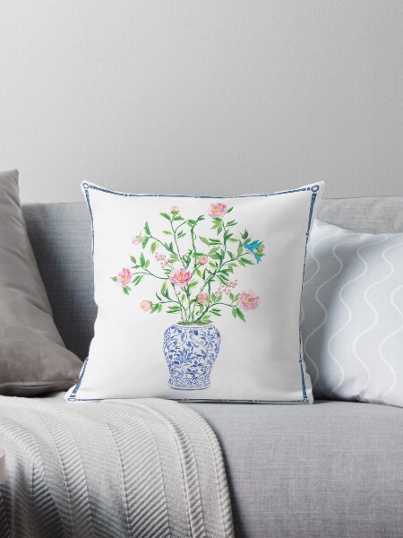 Item preview, Chinoiserie Flower Bouquet with Bird and bamboo frame designed and sold by Yunihadi.