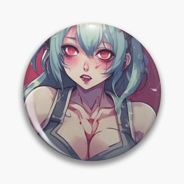 Item preview, Zombie attack Hot Anime Chick Red eyes  designed and sold by KnottyToons.