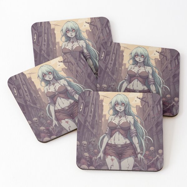 Item preview, Confused Anime Zombie Girl in the land of lost skulls designed and sold by KnottyToons.