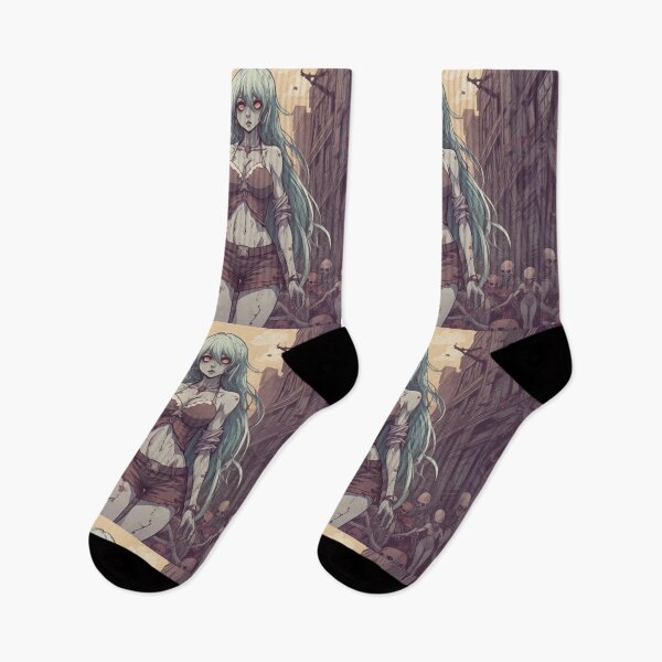 Item preview, Confused Anime Zombie Girl in the land of lost skulls designed and sold by KnottyToons.