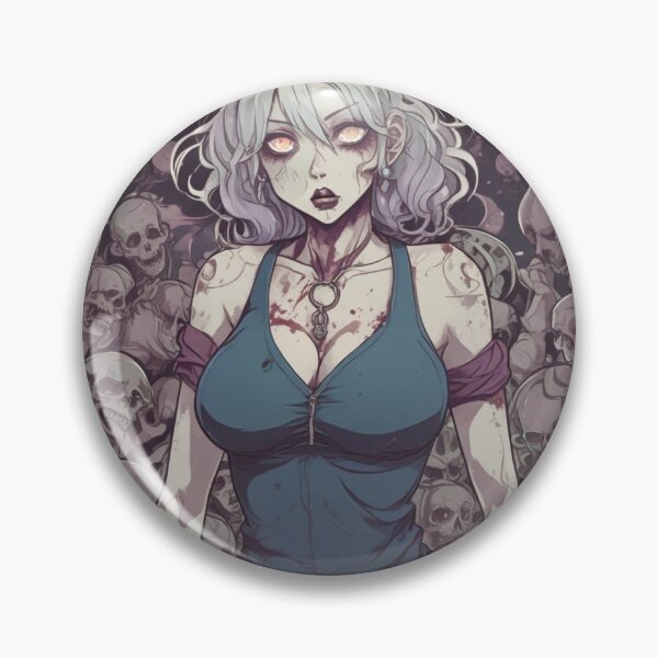 Item preview, Sexy Anime Zombie Chick In Skull Gave Yard designed and sold by KnottyToons.