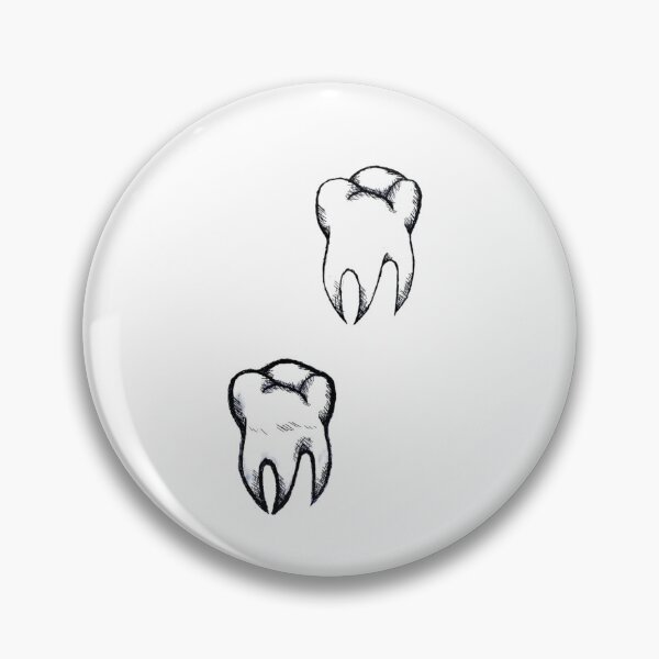 Item preview, 2 Gothic Punk Teeth Grayscale Tattoo Style Tooth x2 designed and sold by KayTurtless.