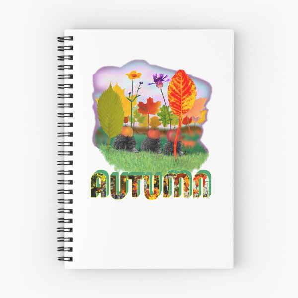 Item preview, Autumn - a deciduous forest and hedgehogs carrying fruits.  designed and sold by Andy-und-Andy.