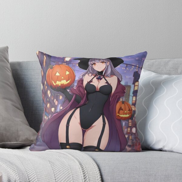 Item preview, Cute anime Witch Holding Pumpkins on Halloween designed and sold by KnottyToons.