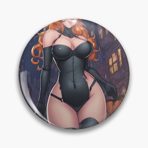 Item preview, very sexy red head on Halloween night designed and sold by KnottyToons.