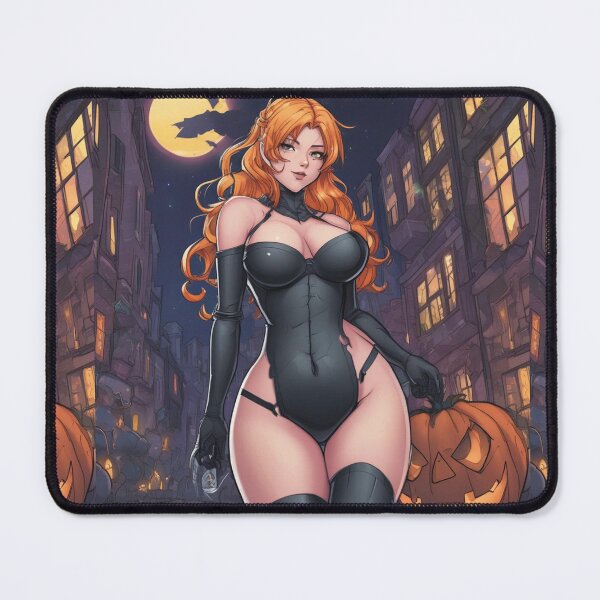 Item preview, very sexy red head on Halloween night designed and sold by KnottyToons.