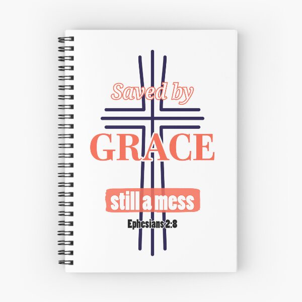 Artikelvorschau, Gerettet durch Gnade, immer noch ein Chaos Jesus Christliches Kreuz Epheser Bibel Glaube Religion Christentum entworfen und verkauft von SunriseStudio.