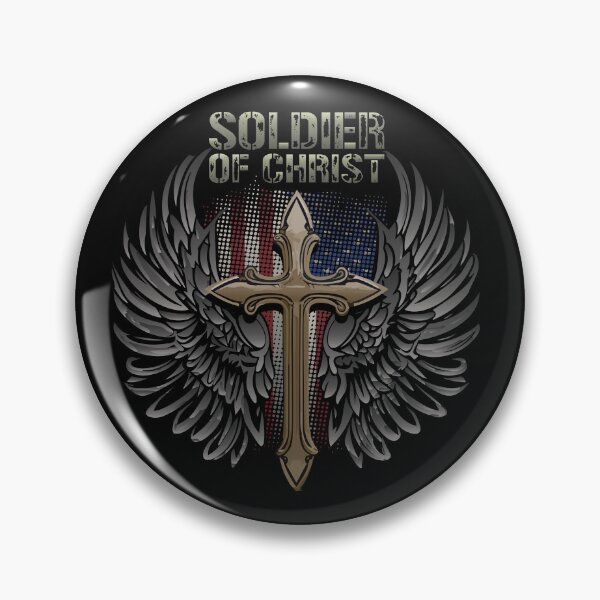 Item preview, Soldier of Christ Military Cross American Flag Eagle Wings designed and sold by WBGraphix.