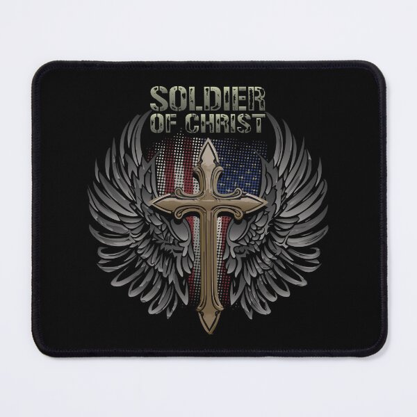 Item preview, Soldier of Christ Military Cross American Flag Eagle Wings designed and sold by WBGraphix.
