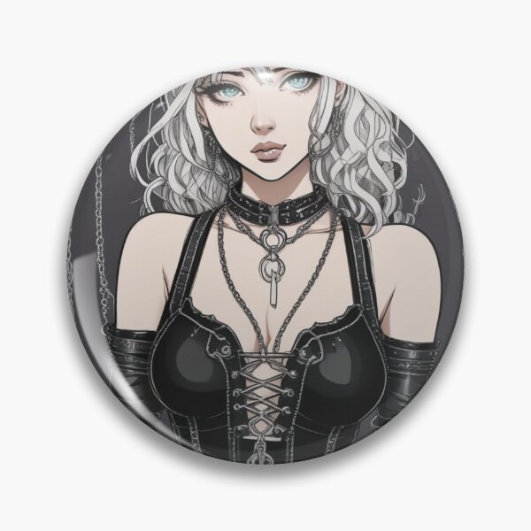 Item preview, Cute Anime Goth Chick in Chains designed and sold by KnottyToons.