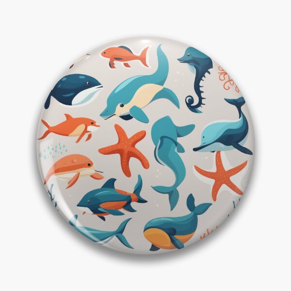 Item preview, Hand-Drawn Flat Design Sea Animals Collection designed and sold by hjian8219.
