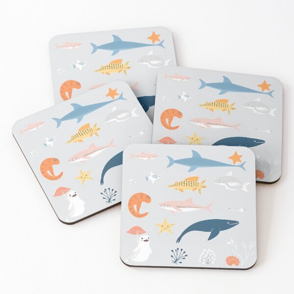 Item preview, Hand-Drawn Flat Design Sea Animals Collection designed and sold by hjian8219.