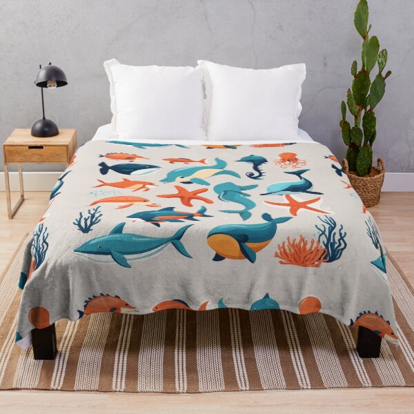 Item preview, Hand-Drawn Flat Design Sea Animals Collection designed and sold by hjian8219.
