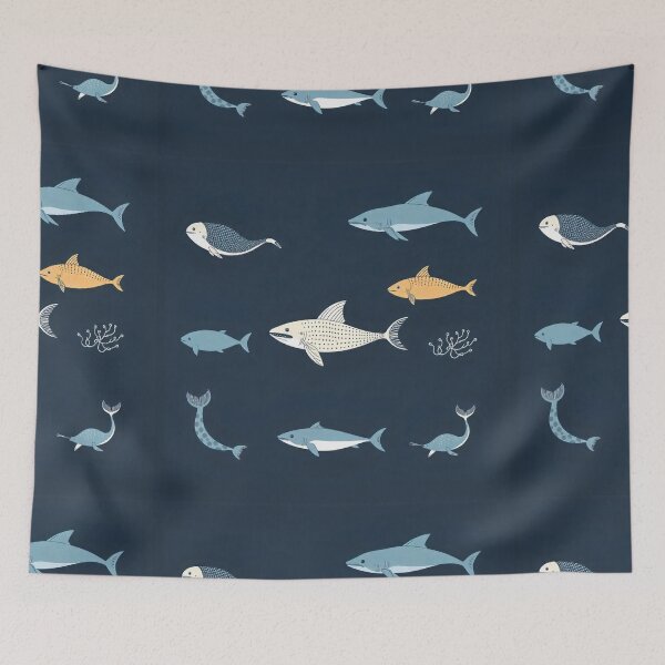 Item preview, Hand-Drawn Flat Design Sea Animals Collection designed and sold by hjian8219.