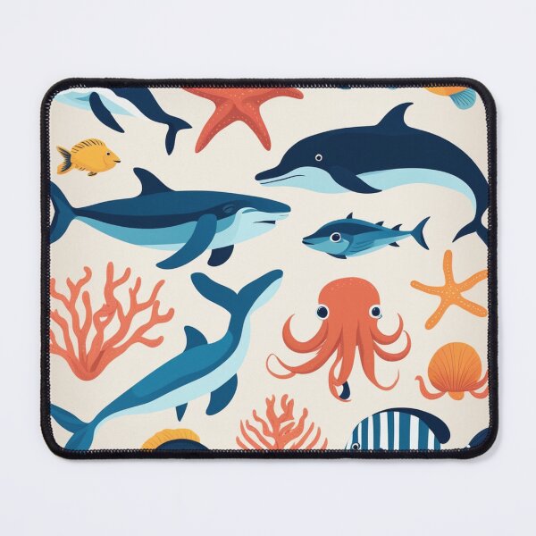 Item preview, Hand-Drawn Flat Design Sea Animals Collection designed and sold by hjian8219.