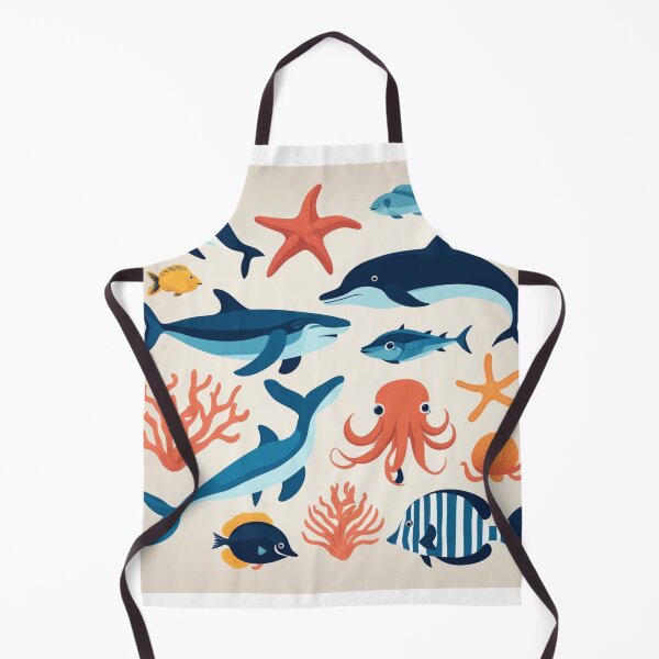 Item preview, Hand-Drawn Flat Design Sea Animals Collection designed and sold by hjian8219.