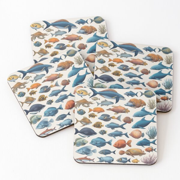 Item preview, Hand-Drawn Flat Design Sea Animals Collection designed and sold by hjian8219.