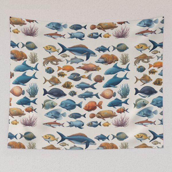 Item preview, Hand-Drawn Flat Design Sea Animals Collection designed and sold by hjian8219.