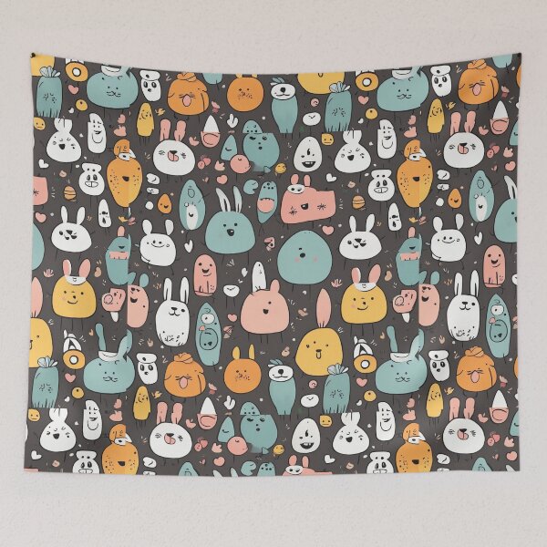 Item preview,  Hand-Drawn Funny Trendy Cartoon Background designed and sold by hjian8219.