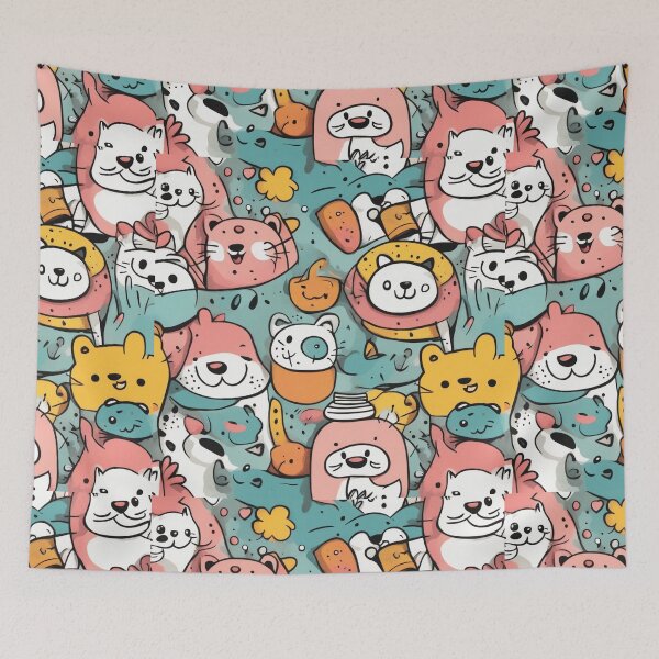 Item preview,  Hand-Drawn Funny Trendy Cartoon Background designed and sold by hjian8219.