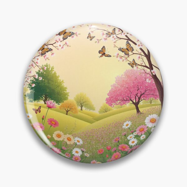 Item preview, Spring Season Background with Flowers, Trees, and Butterflies - Vector Illustration designed and sold by hjian8219.