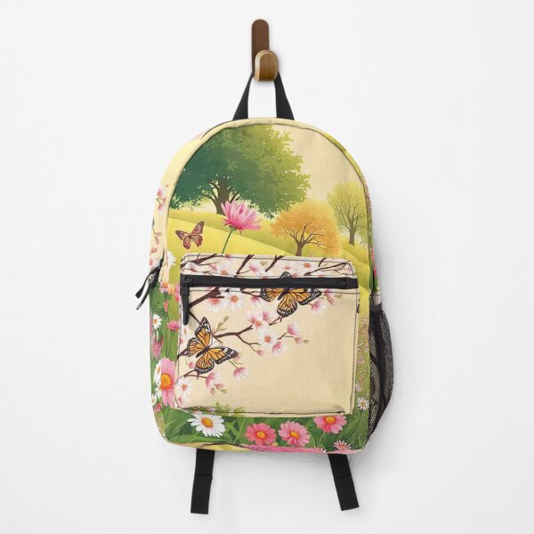 Item preview, Spring Season Background with Flowers, Trees, and Butterflies - Vector Illustration designed and sold by hjian8219.