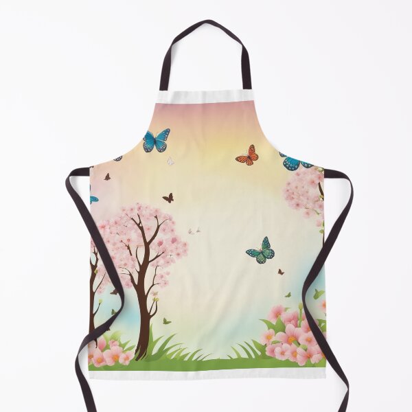 Item preview, Spring Season Background with Flowers, Trees, and Butterflies - Vector Illustration designed and sold by hjian8219.
