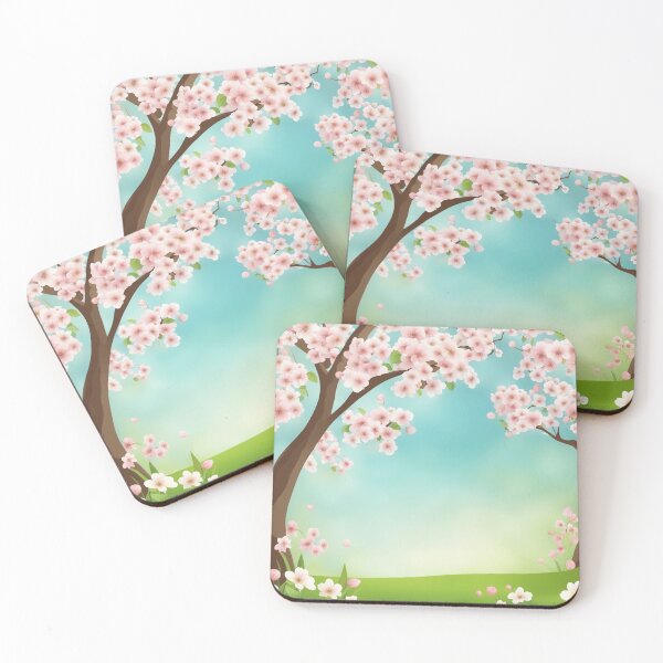 Item preview, Spring Season Background with Flowers, Trees, and Butterflies - Vector Illustration designed and sold by hjian8219.