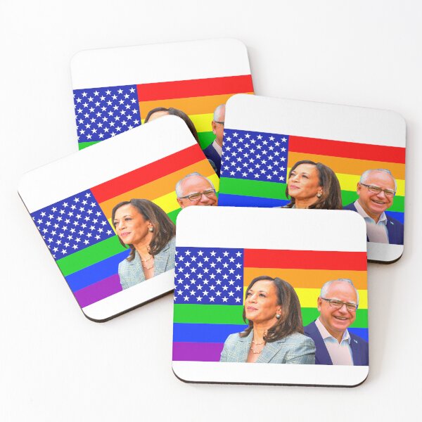 Aperçu de l'œuvre DRAPEAU GAY DE KAMALA HARRIS ET TIM WALZ créée et vendue par xBLACKSTAR.