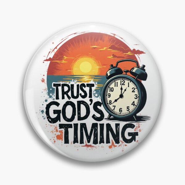 Item preview, Trust God's Timing, Clock, Sunset Art designed and sold by Faithloveshop.