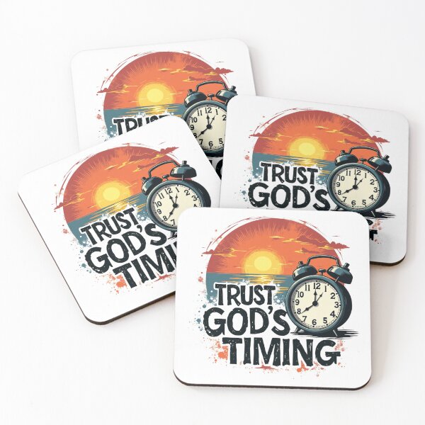 Item preview, Trust God's Timing, Clock, Sunset Art designed and sold by Faithloveshop.