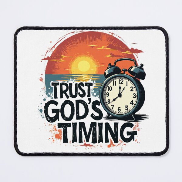 Item preview, Trust God's Timing, Clock, Sunset Art designed and sold by Faithloveshop.