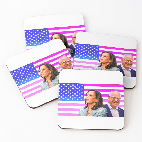 Item preview, KAMALA HARRIS Y TIM WALZ AMÉRICA ROSA designed and sold by xBLACKSTAR.