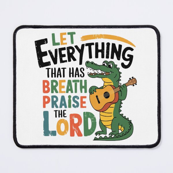 Item preview, Let Everything that Has Breath Praise The Lord, Crocodile with Guiter Art designed and sold by Faithloveshop.
