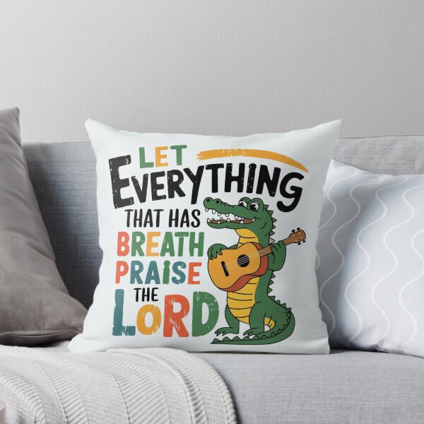 Item preview, Let Everything that Has Breath Praise The Lord, Crocodile with Guiter Art designed and sold by Faithloveshop.