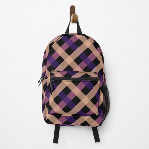 Item preview, Purple, Beige, and Black Diagonal Gingham Pattern Design designed and sold by ModdiesColors.