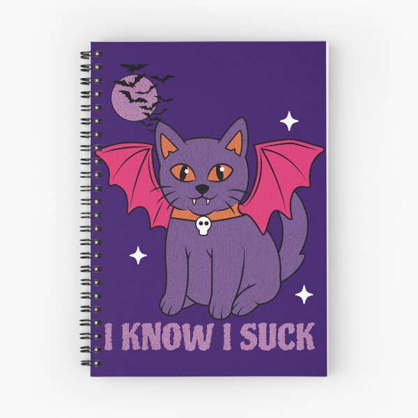 Item preview, I Know I Suck, Cute Halloween Cat with Bat Wings and Fangs designed and sold by Mariana Piana.