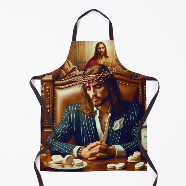 Item preview, Pondering and Contemplating Scarface Jesus in a Navy Pinstripe Suit designed and sold by jay-cack.