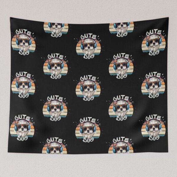 Item preview, Dog listening to modern pop rock designed and sold by AvrilDesigns06.