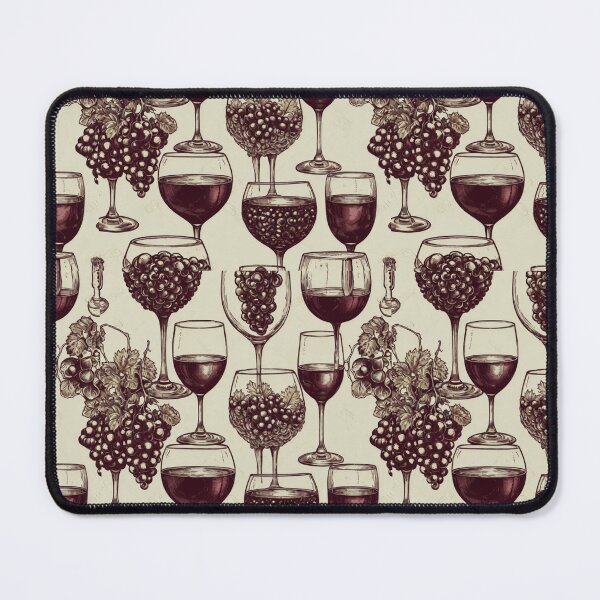 Item preview, Wine Glass Glasses Pattern Vino Grapes Toile designed and sold by Draculaura2009.