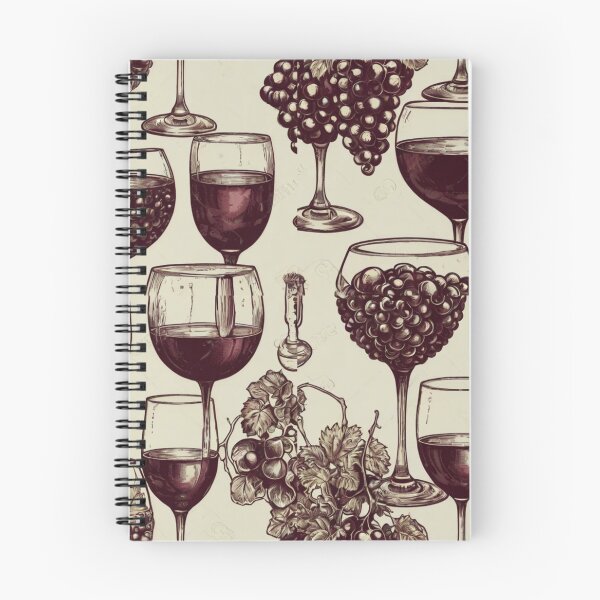 Item preview, Wine Glass Glasses Pattern Vino Grapes Toile designed and sold by Draculaura2009.
