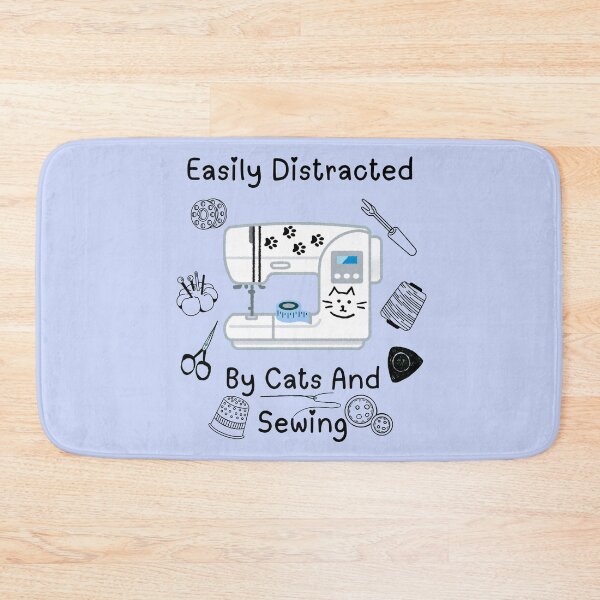 Item preview, Easily Distracted By Cats And Sewing - A Cat Sewing designed and sold by Wiss2Arts.