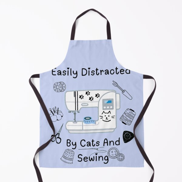 Item preview, Easily Distracted By Cats And Sewing - A Cat Sewing designed and sold by Wiss2Arts.