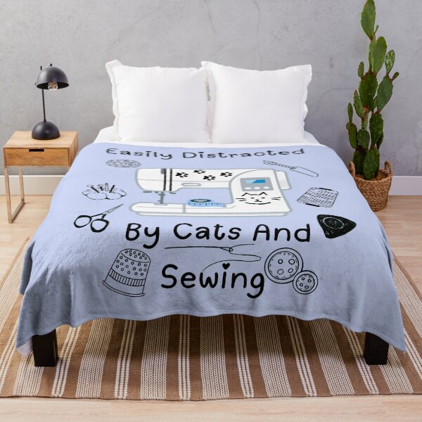 Item preview, Easily Distracted By Cats And Sewing - A Cat Sewing designed and sold by Wiss2Arts.