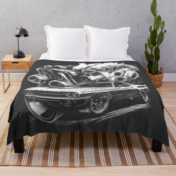 Item preview, Muscle Car V8 Draw Illustration Black and White Sketch designed and sold by Horizon Illustration Motor Company.