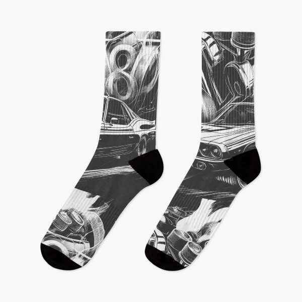 Item preview, Muscle Car V8 Draw Illustration Black and White Sketch designed and sold by Horizon Illustration Motor Company.