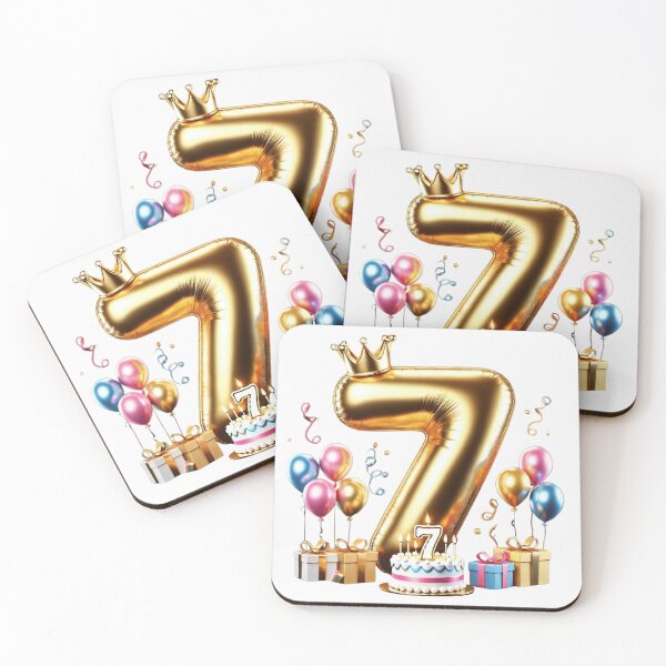 Item preview, Golden Balloon Number 7 with Crown and Birthday Party Decorations designed and sold by momo9981.