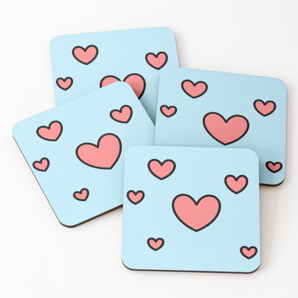 Item preview, Patrón de 5 corazones en azul bebé designed and sold by HoppRock.