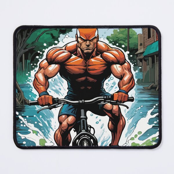 Item preview, A muscular young man rides a bicycle. designed and sold by Whose-sweat.