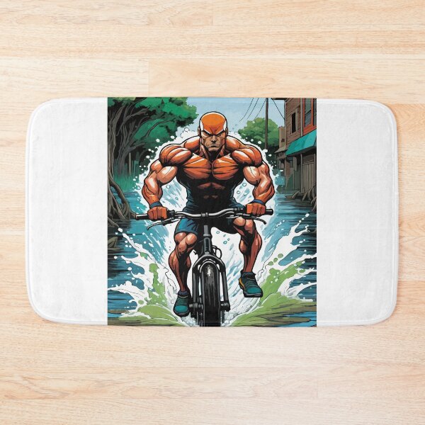 Item preview, A muscular young man rides a bicycle. designed and sold by Whose-sweat.